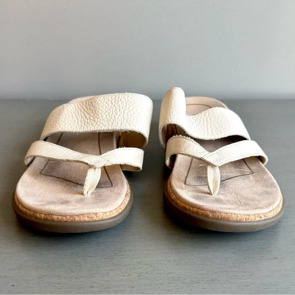 Vionic Marvina Leather Beige Comfort Arch Support Flip-Flop Sandal Women 6 Tan - Picture 4 of 13